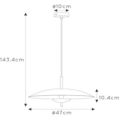 Lucide VULCAN - Hanglamp - Ø 47 cm - LED Dimbaar - 1x9W 3000K - Zwart
