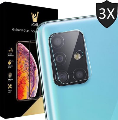 Camera Screenprotector geschikt voor Samsung A51 - 3x Glas Screen Protector