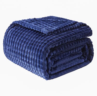 Luxe Fleecedeken met 3D Jacquard Rasterpatroon - Zacht en Warm voor Bank en Bed
