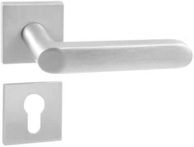 Domino® Deurkrukgarnituur DENVER QR SLIM M6 - Chroom gespoten - PZ-Profielcilinderset met Vierkant Rozette - Deurbeslag van aluminium - Deurklink voor kamerdeur, kantoordeur, kelderdeur en binnendeur