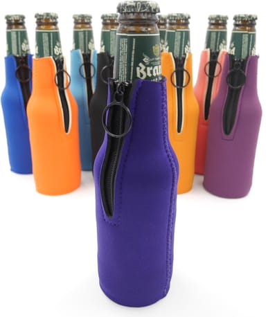 Koelhouder / koelhoud / isolatie hoesje voor 30 cl (bier)flesje kleur nachtblauw