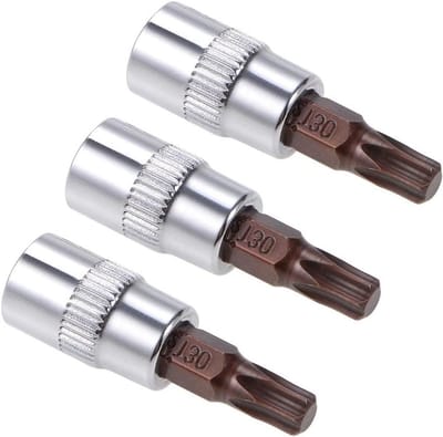 3-delige Torx Bit Socket Set, 1/4" Aandrijving T30, Premium S2 Staal, Geschikt voor Momentsleutels, Ratelsleutels en Slagboormachines, 48mm Lengte