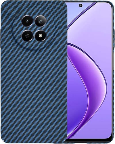 Hoesje geschikt voor Realme 12x - Techsuit Carbonite FiberShell Carbon Back Cover - Blauw