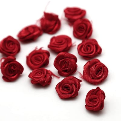 Dailygoods - Duories Satijnen rozen, 1,5-3 cm, klassieke stijl, kunstrozenkoppen voor kunsthandwerk, bruiloftsdecoratie, 100 stuks