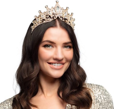 Boland - Metalen tiara Royal lady - Één maat - Volwassenen - Vrouwen -