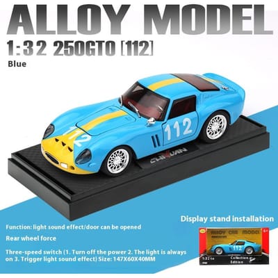 Modèle de voiture 1/32 250-Gto Simulation Alliage Voiture de Sport Super Voiture pour Garçon Jouet Collection de Voitures Ornements Convient Pour Offrir aux Enfants Cadeaux Jouets