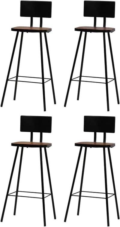 BaraSh Barstoelen 4 stuks massief hout recreatie, barstoelen, eetkamerstoelen, barkrukken, keukenbarstoelen, SPU:245393)