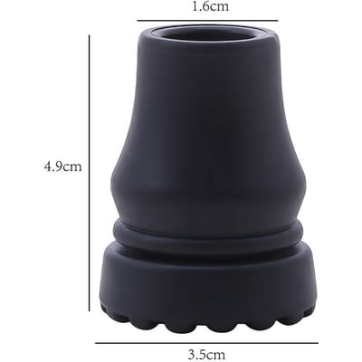5 stuks/10 stuks/20 stuks Nordic Walking Stok Trekkingstok Tipbeschermers Rubber Pads Buffer Vervangende Tips Einde voor Wandelstok 16mm-5PCS black