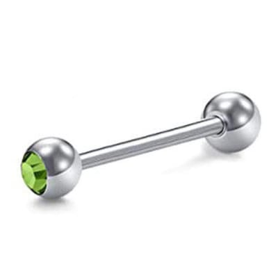 Tong Piercing - Zilver Met Steentjes
