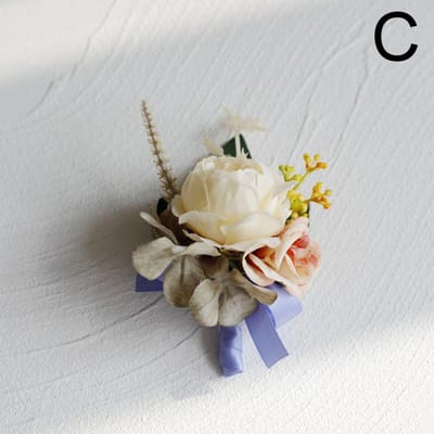 Bruidegom Boutonnière Man Speld Pak Corsage Bruids Knopenbloem Bruiloft Polsbloem Feest Mariage Decor Kunstzijde Rozenbloemen