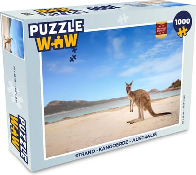 Puzzel Strand - Kangoeroe - Australië - Legpuzzel - Puzzel 1000 stukjes volwassenen