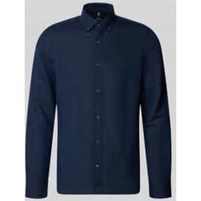 regular fit vrijetijdsoverhemd van mix van katoen en linnen