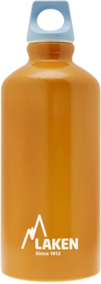 Oranje drinkfles van 100% gerecycled aluminium, 600 ml inhoud en gemaakt in Europa