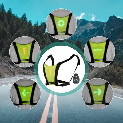 LED Knipperend Fietsvest LED Richtingaanwijzer Knipperend Vest Veiligheidsvest voor Fietsen in het Donker LED Lichtgevend Veiligheidsvest groen