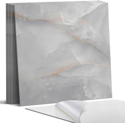 Coloray Wandpanelen Zelfklevend - Elegant marmerpatroon Zelfklevende Wandpanelen - 50 cm x 50 cm - Grijs Wandpaneel PVC - 5 stuks - Texturen Wandpanelen Zelfklevend - Wandbord Keuken - Wandpaneel Badkamer