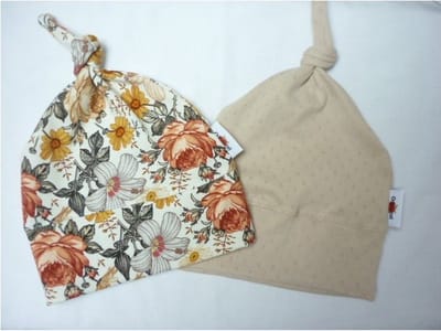 Oogappel Set Newborn Knoopmutsjes Zomertuin en Ajour-Multicolour-Beige