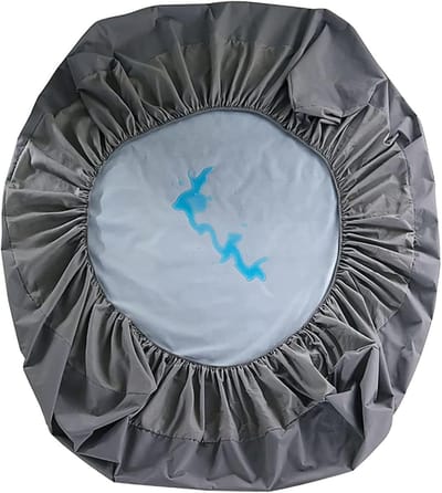 Waterdicht Hoeslaken - Matrasbeschermer Ronde - Bed Beschermen - Ademend Geruisloos Ontwerp - Diameter 180cm - Grijs