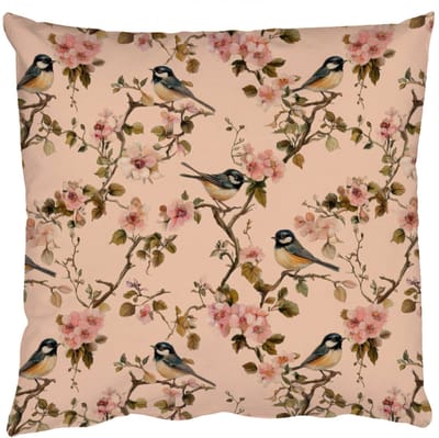 Sierkussens - Kussentjes Woonkamer - 50x50 cm - Bloesem - Koolmees - Roze