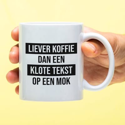 Ditverzinjeniet.nl Mok Liever koffie dan een klote tekst