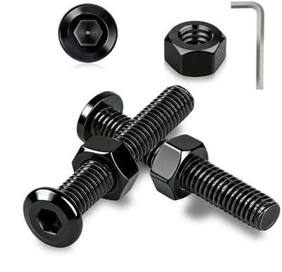 Set van 15 Stuks Zwarte M6 Schroeven - RVS Platte Kop, 50mm Lengte, Ideaal voor Houten Meubelreparatie en Bevestiging