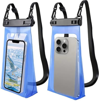 Livano Waterdichte Telefoonhoesjes - Waterdicht Telefoonzakje - Waterproof Festival Opbergtasje - Documententasje - Waterbestendig - Blauw