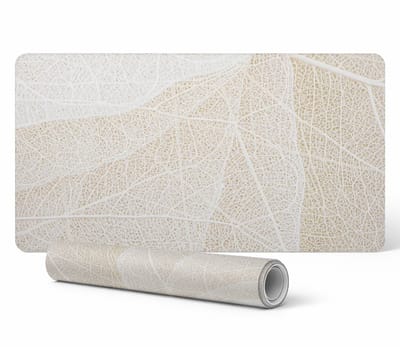 Decoratieve bureauonderlegger met een verfijnd bladmotief, 90x45 cm