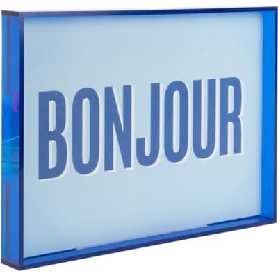 Present Time - Wall Art Bonjour Medium - Blauw