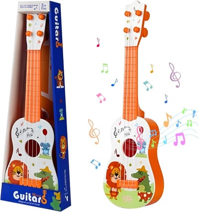 42 cm Houten Kindergitaar met 4 Verstelbare Snaren voor Beginners