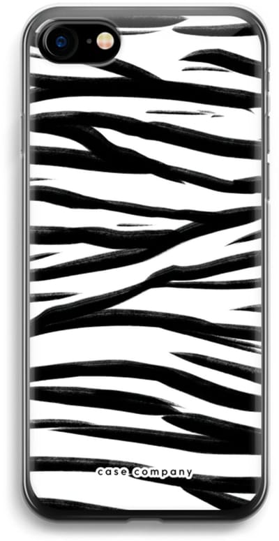 Case Company® - Hoesje geschikt voor iPhone SE 2020 hoesje - Zebra pattern - Soft Cover Telefoonhoesje - Bescherming aan alle Kanten en Schermrand