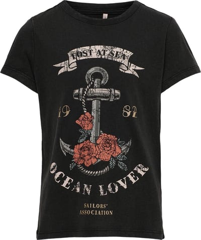 Kids ONLY KONLUCY FIT S/S OCEAN TOP BOX JRS Meisjes T-shirt - Maat 122/128