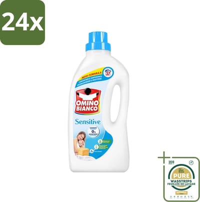 Omino Bianco - Gevoelig - Wasmiddel - Witte & Gekleurde Was - 37 Wasbeurten - Voordeelverpakking - 24 stuks - Hypoallergeen - Zonder allergenen
