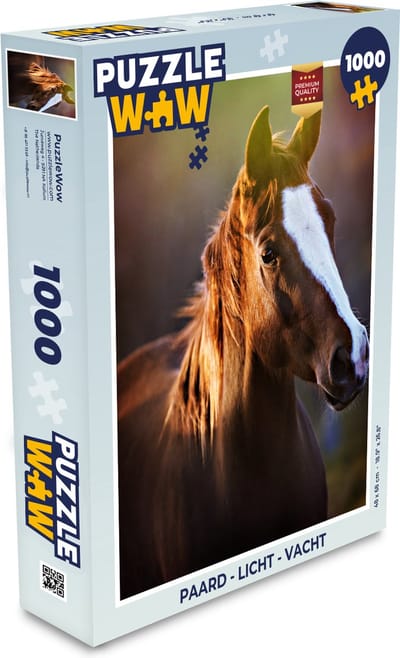 Puzzel Paard - Licht - Vacht - Legpuzzel - Puzzel 1000 stukjes volwassenen