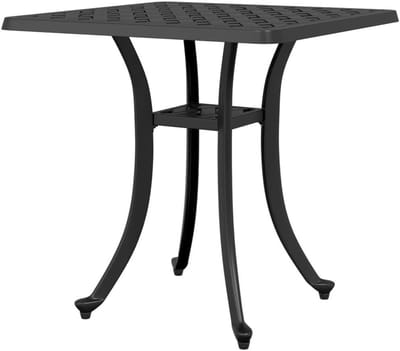 Tuintafel - Bijzettafel - Buiten Genieten - Gegoten Aluminium - 53 x 53 x 53 cm - Zwart