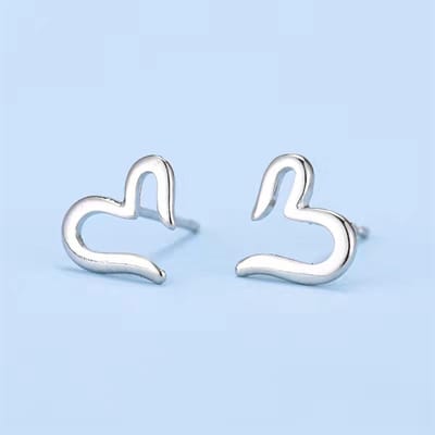Gading® Oorknoppjes met zilveren hartje - dames meisje Oorknoppen - 9mm - zilver 925