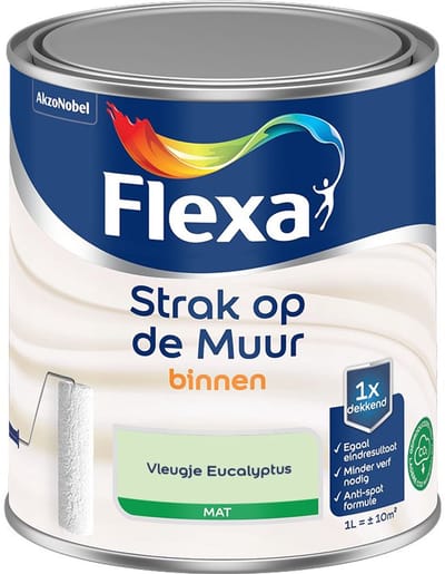 Flexa - Strak Op De Muur Binnen Mat - Vleugje Eucalyptus - Mengverf - 1 L