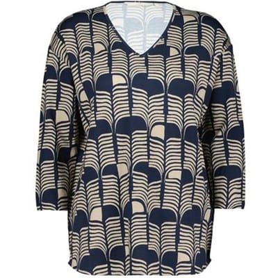 Fancy V-tee Dark blue Glow print