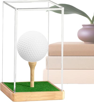 Displayhouder Golfbal - Acryl Vitrine - Verzameling Tonen - Stofdichte Bescherming - 8 x 7.5 x 12.5 cm - Transparant