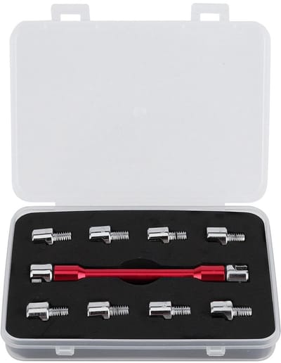 Dailygoods- Spaak Sleutel Verstelbaar - 10-in-1 Motorfiets Sleutelset - Geschikt voor 10 Maten - Duurzaam Aluminium/IJzer - Inclusief Opbergdoos - Lengte 93 Mm