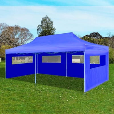 Opvouwbare Partytent - Tuinhuisje Pop-up - Feesten en Evenementen - 100% Waterdicht Dak - 3 x 6 Meter - Blauw