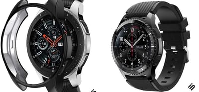 Strap-it Siliconen Smartwatch Band + Siliconen Case (Zwart) - Geschikt voor Samsung Galaxy Watch 1 46mm - Sportarmband - Waterbestendig & zweetbestendig - Flexibel & comfortabel - Zwart