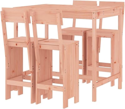 Tuinbarset 5-delig - Buitenmeubel set - Buiten genieten - Massief Douglas hout - 121x82x110 cm - Houtkleur