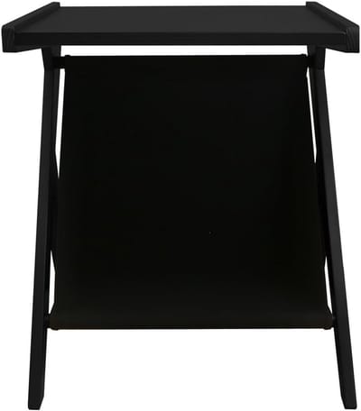 Z-vormige Bijzettafel met Opbergmand voor Woonkamer of Slaapkamer