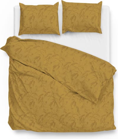 Zohome Fiori-di-Satinado Dekbedovertrek - Tweepersoons - Katoensatijn - 200x200-220cm - Geel