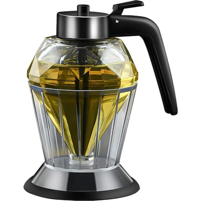 200ml Honingdispenser Diamantvormige Glazen Oliedispenser Multifunctionele Oliefles Azijn- en Sausdispensers Keukengereedschap black