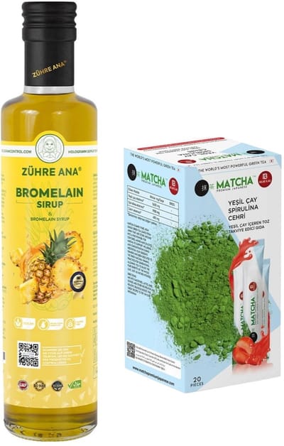 Zühre Ana Bromelaine Ananas Siroop + Matcha Premium Japanse Groene Thee - 2‑delige Wellness Set