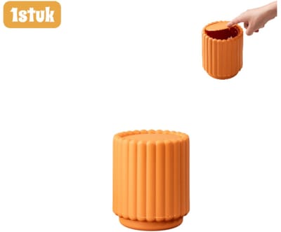 1stuk - Mini-prullenbak - prullenbak - Geschikt voor bureaus en keukens - Push-Top-stijl - Zonnebloemontwerp - Brede opening - oranje kleur