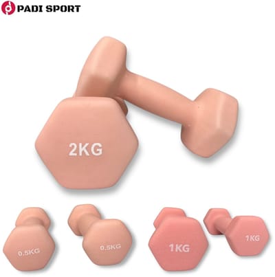 Padisport dumbells Roze 0.5 1 en 2 kg - gewichten set dumbbell - dumbells set - dumbbells - halters