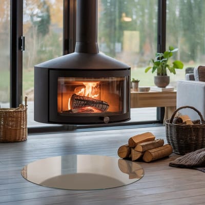 Coloray Vloerplaat Houtkachel - Plaat voor Onder Houtkachel - 70 cm x 70 cm - Open Haard Accessoires - Bruin Vloerplaat Kachel - Onderplaat Voor Houtkachel - Plaat onder Houtkachel - Kachel Onderplaat - Verwarmingsaccessoires