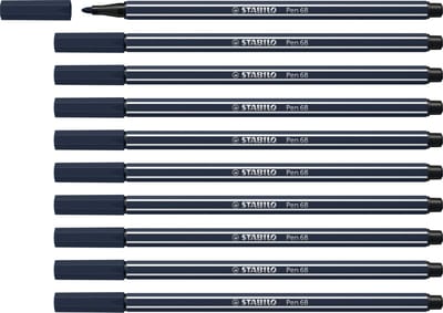 STABILO Pen 68 - Premium Viltstift - Paynegrijs - Doos 10 stuks