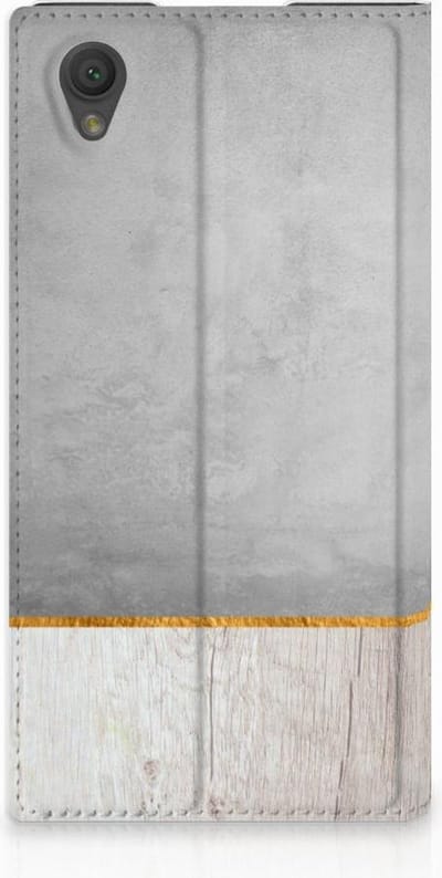 Standcase Hoesje voor Sony Xperia L1 Book Wallet Case Wood Concrete